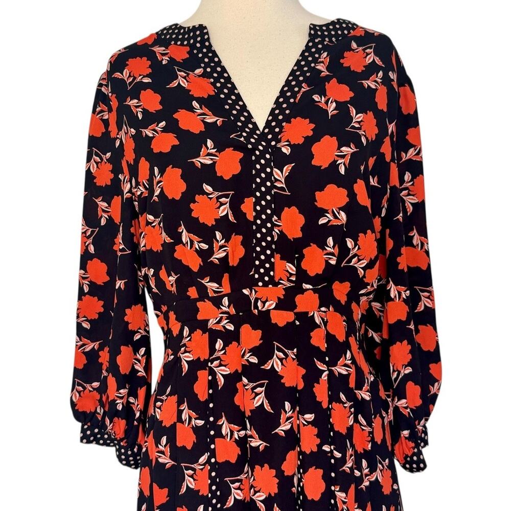 Ann Taylor Black and Red Floral Mini Dress - Picture 4 of 11